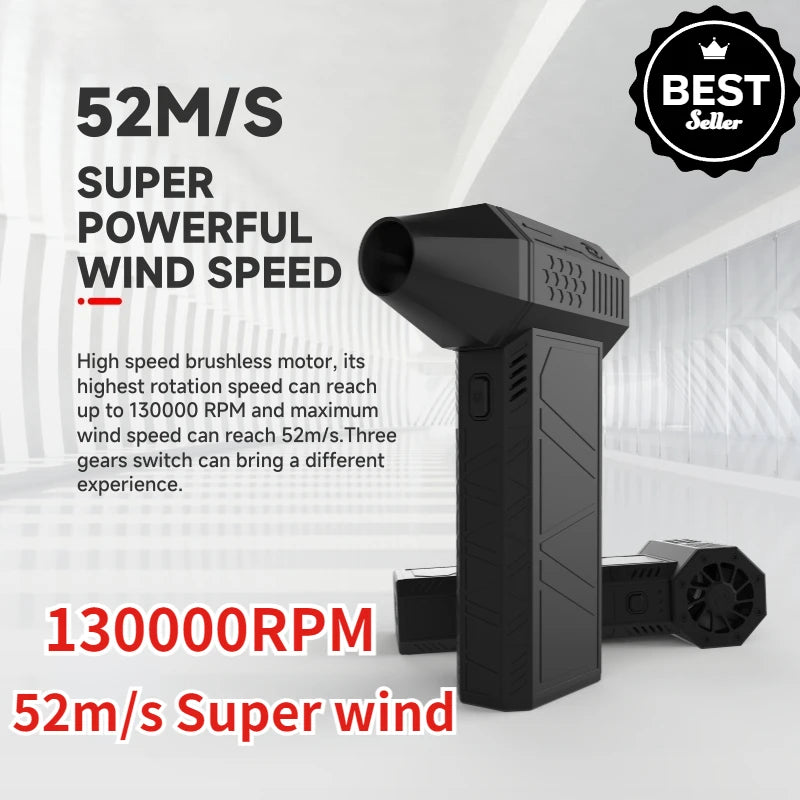 130,000 RPM Handheld Brushless Motor 3nd Generation X3 Violent Blower Mini Turbo Jet Fan Wind Speed 52m/s industrial Duct Fan - Asthetiss